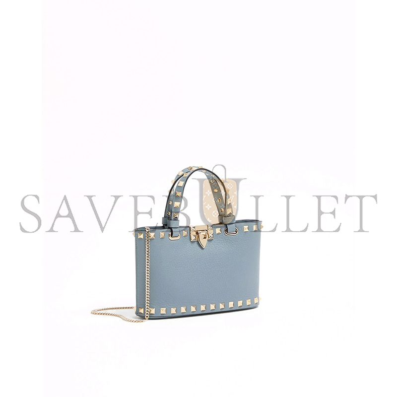 Va1e*ntin0 ROCKSTUD MINI SHOPPING BAG IN GRAINY CALFSKIN WP0AT0VSH (18.5*12.5*5.5cm)